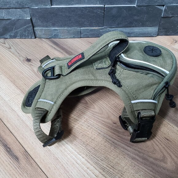 Kong Reflective Waste Bag Dog Harness in Green - Picture 4 of 6